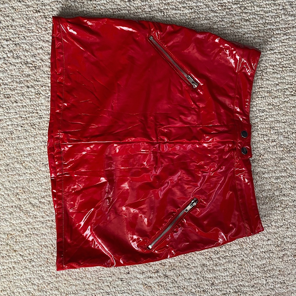 Red Leather Shirt-M Boutique